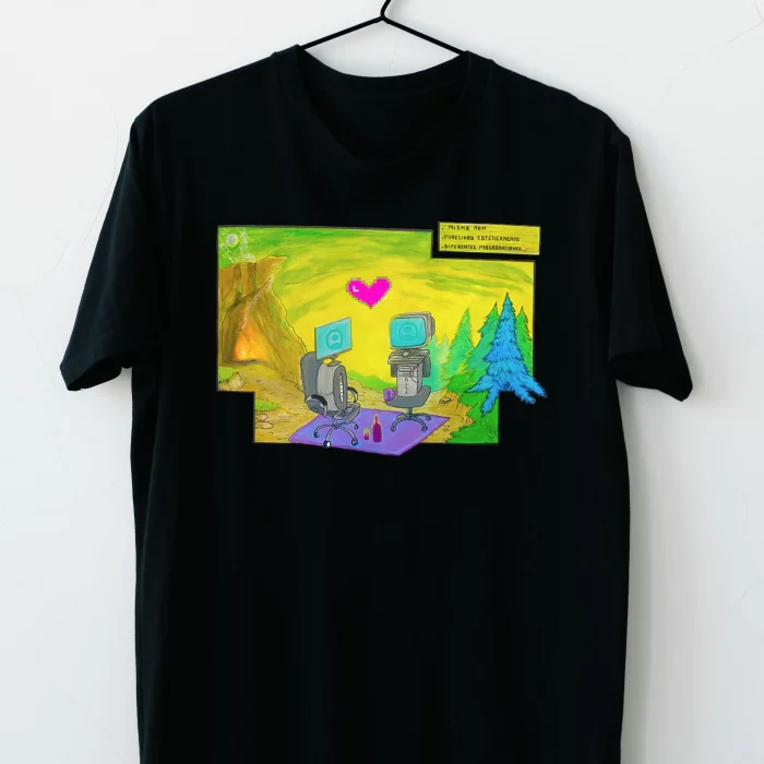 remera negra computadora